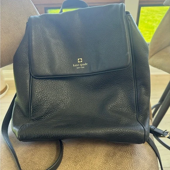 kate spade | Bags | Kate Spade Black Backpack Pebbled  display picture 1